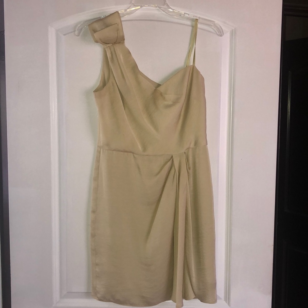BCBGeneration Lemon colored one-shoulder dress